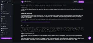 Deutschsprachiger CoinCasino-Abschnitt zu freiwilligem Selbstausschluss vom Glücksspiel